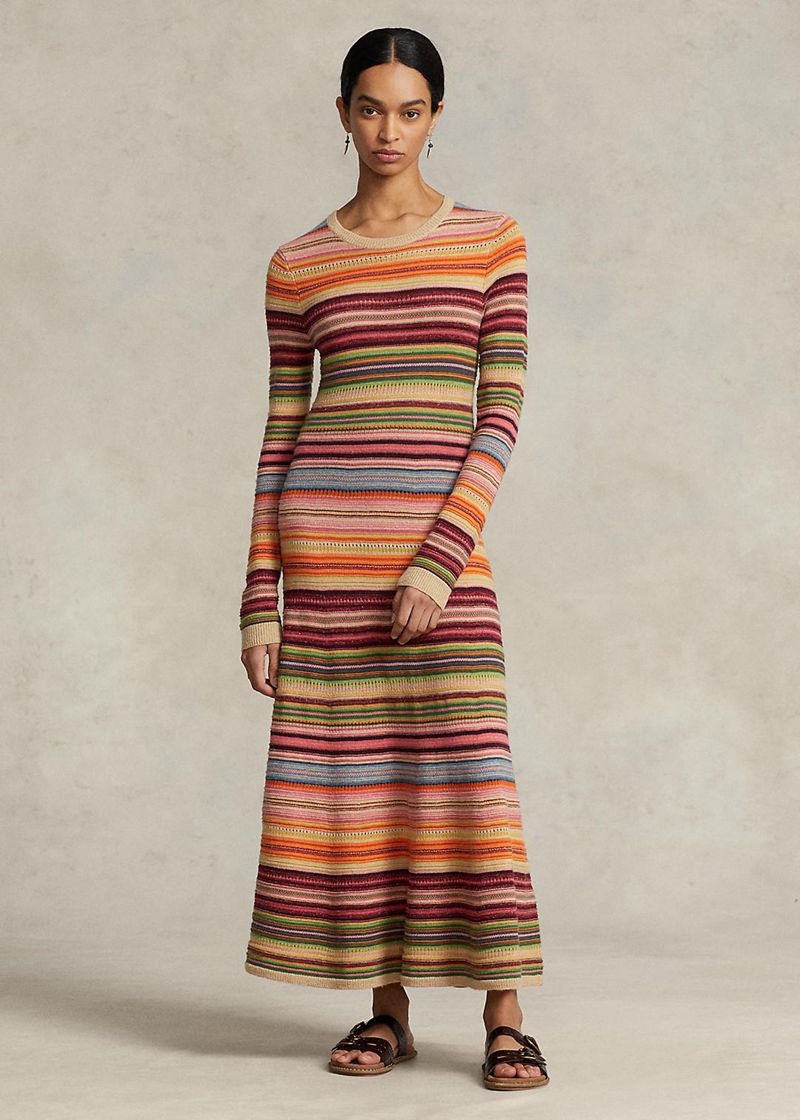 Vestidos Polo Ralph Lauren Mujer Multi-Stripe Jumper Chile Multicolor LTXYE-1628